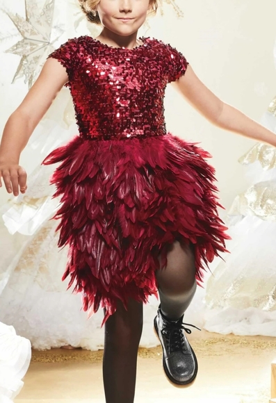 Chasing fireflies feather party dress 4 5 8 10 16 - Picture 8 of 17